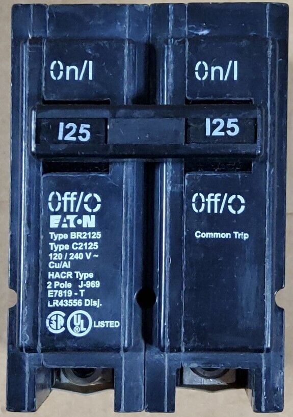 Eaton Double Pole Interchangeable Circuit Breaker, 120/240V, 125-Amp