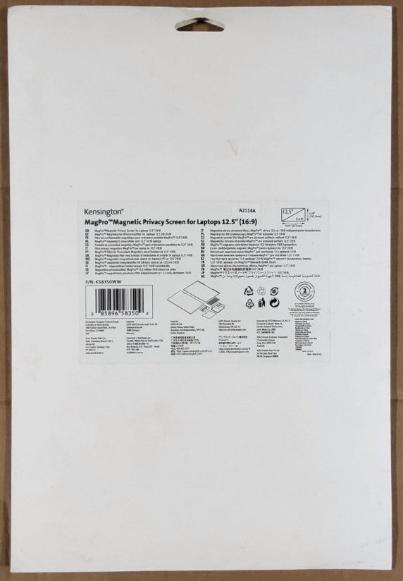 Kensington MagPro Magnetic Privacy Screen for Laptops 12.5" (16:9)