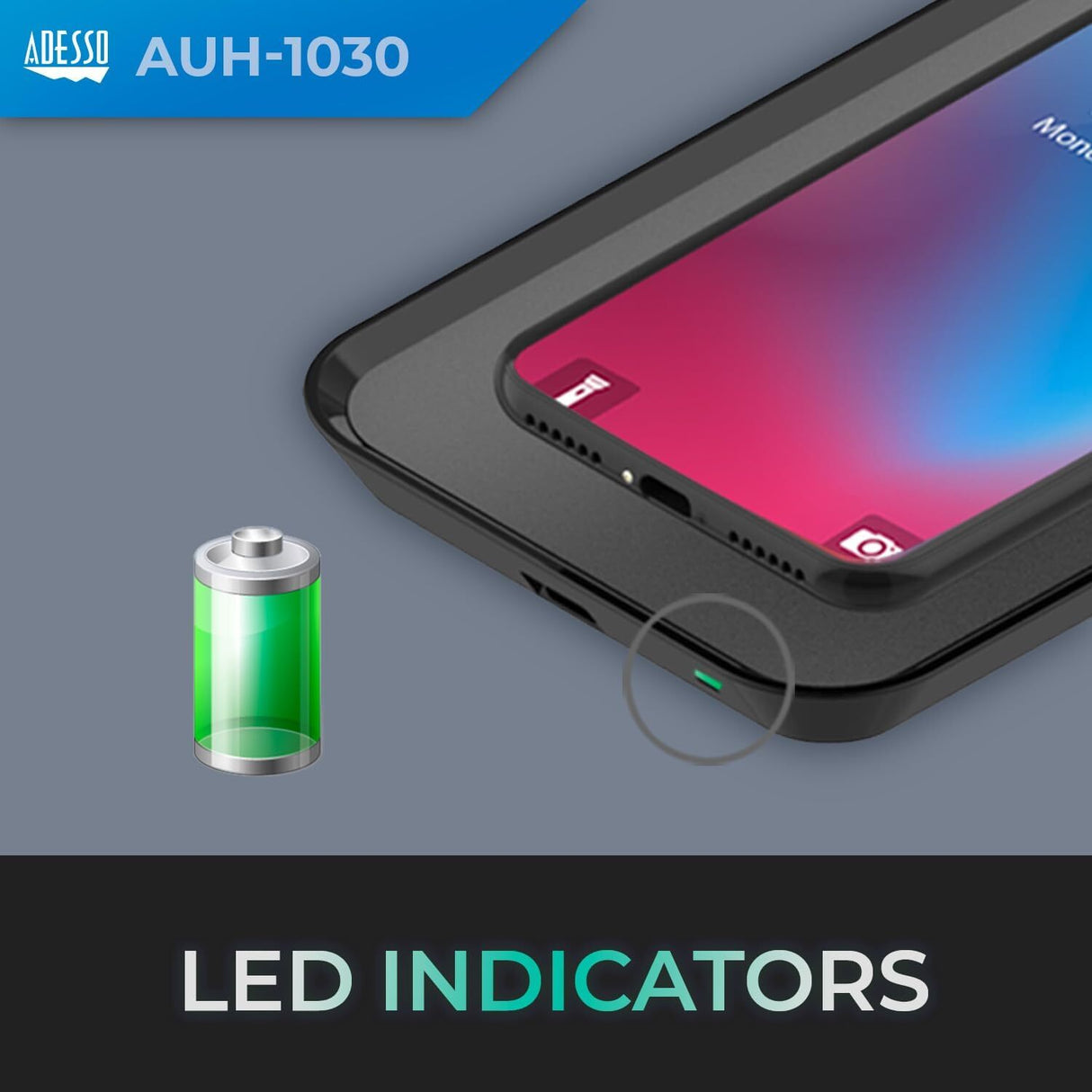 Adesso Max Qi-Certified 3-Coil Wireless Charging Pad