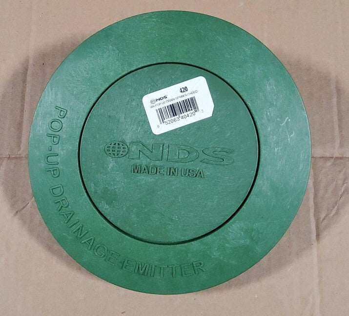 NDS 420 Pop Up Drain Emitter Cover Spring Loaded 3 Inch and 4 Inch Green