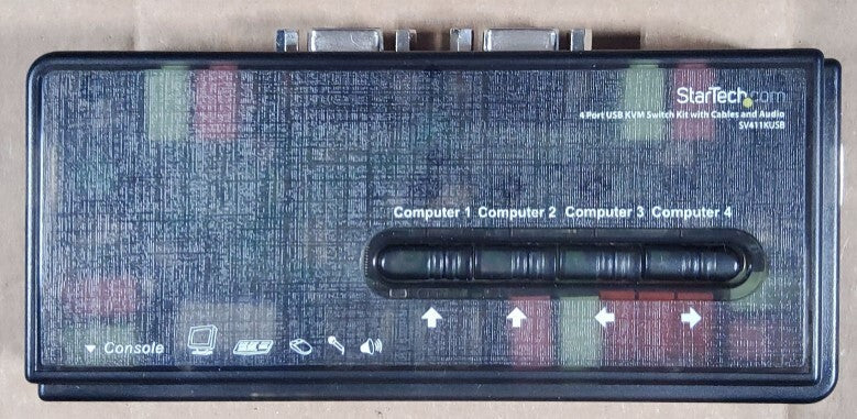 4 Port Black USB KVM Switch Kit with Cables and Audio