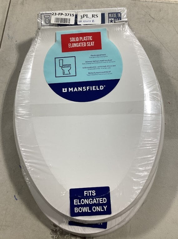Elongated Closed Plastic Deluxe Toilet Seat (WHITE)