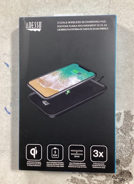 Adesso 10W Max Qi-Certified 3-Coil Wireless Charging Pad AUH-1030