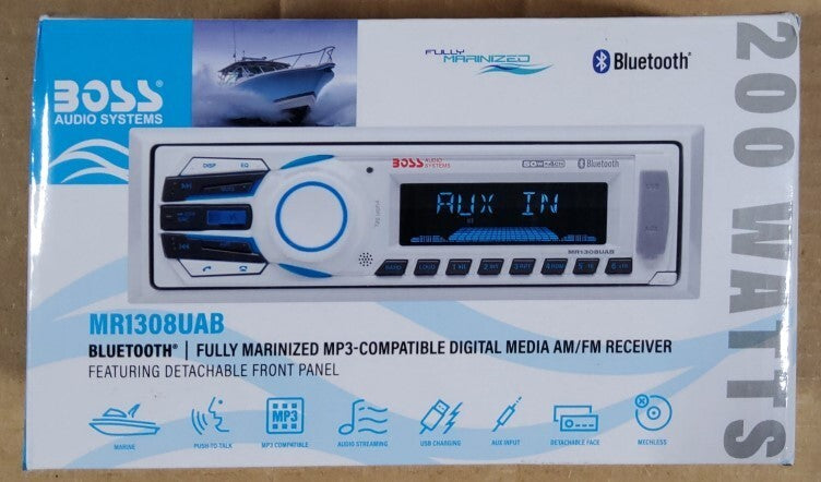 BOSS Audio Systems MR1308UAB Marine Stereo – Bluetooth, No DVD, Weatherproof