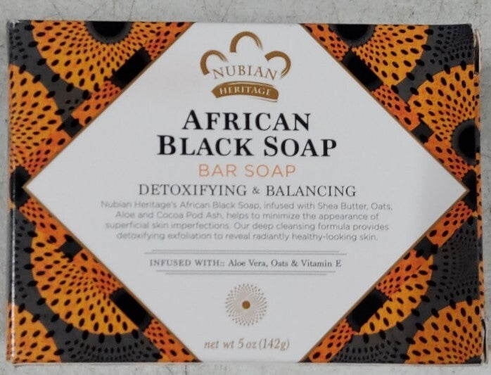2- Nubian Heritage " GIFT BOXED" African Black Soap Bar Soap 5 oz