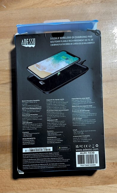 Adesso 10W Max Qi-Certified 3-Coil Wireless Charging Pad AUH-1030