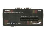 4 Port Black USB KVM Switch Kit with Cables and Audio